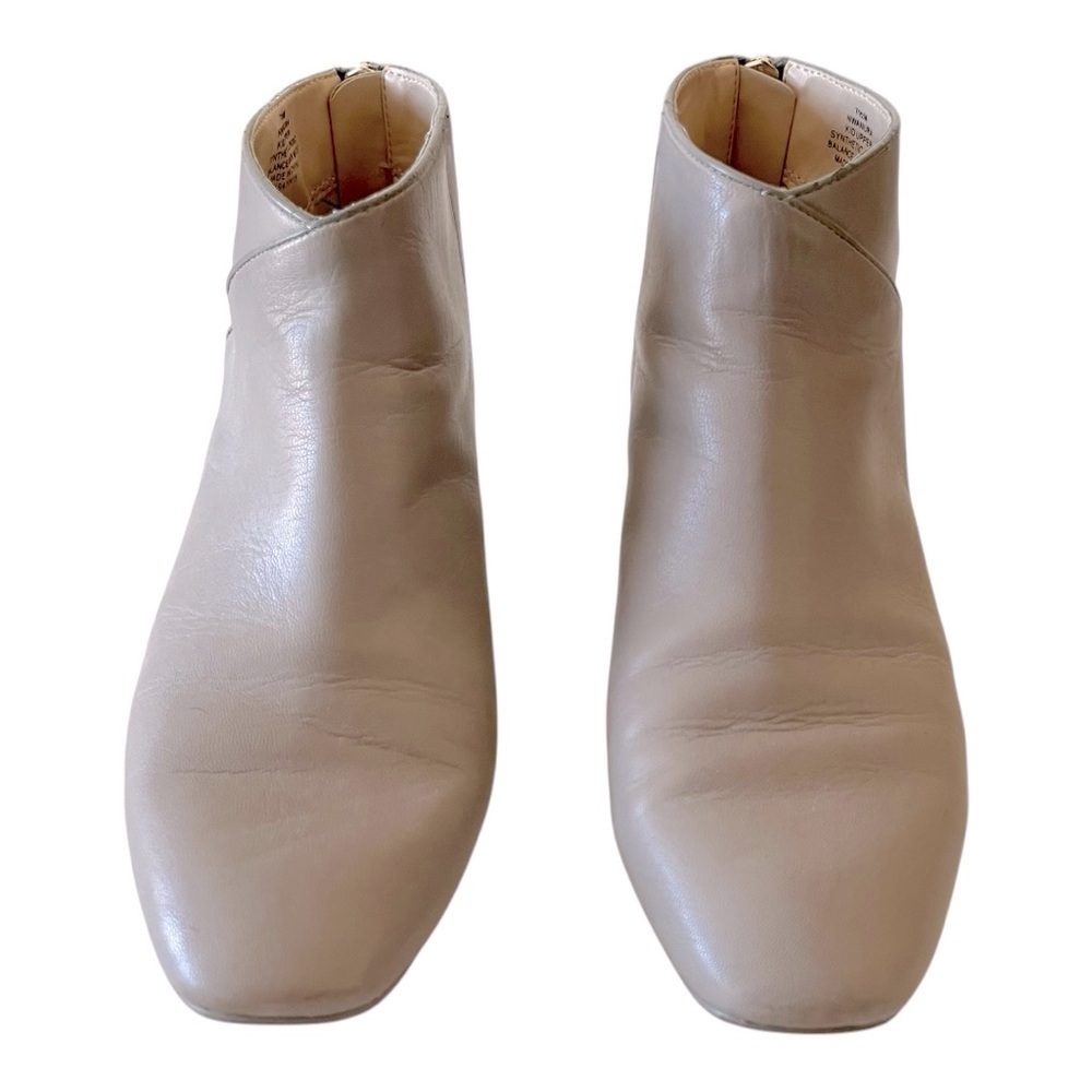 Nine West Elegant Light Gray Leather Ankle Boots 7.5 - Picture 3 of 10